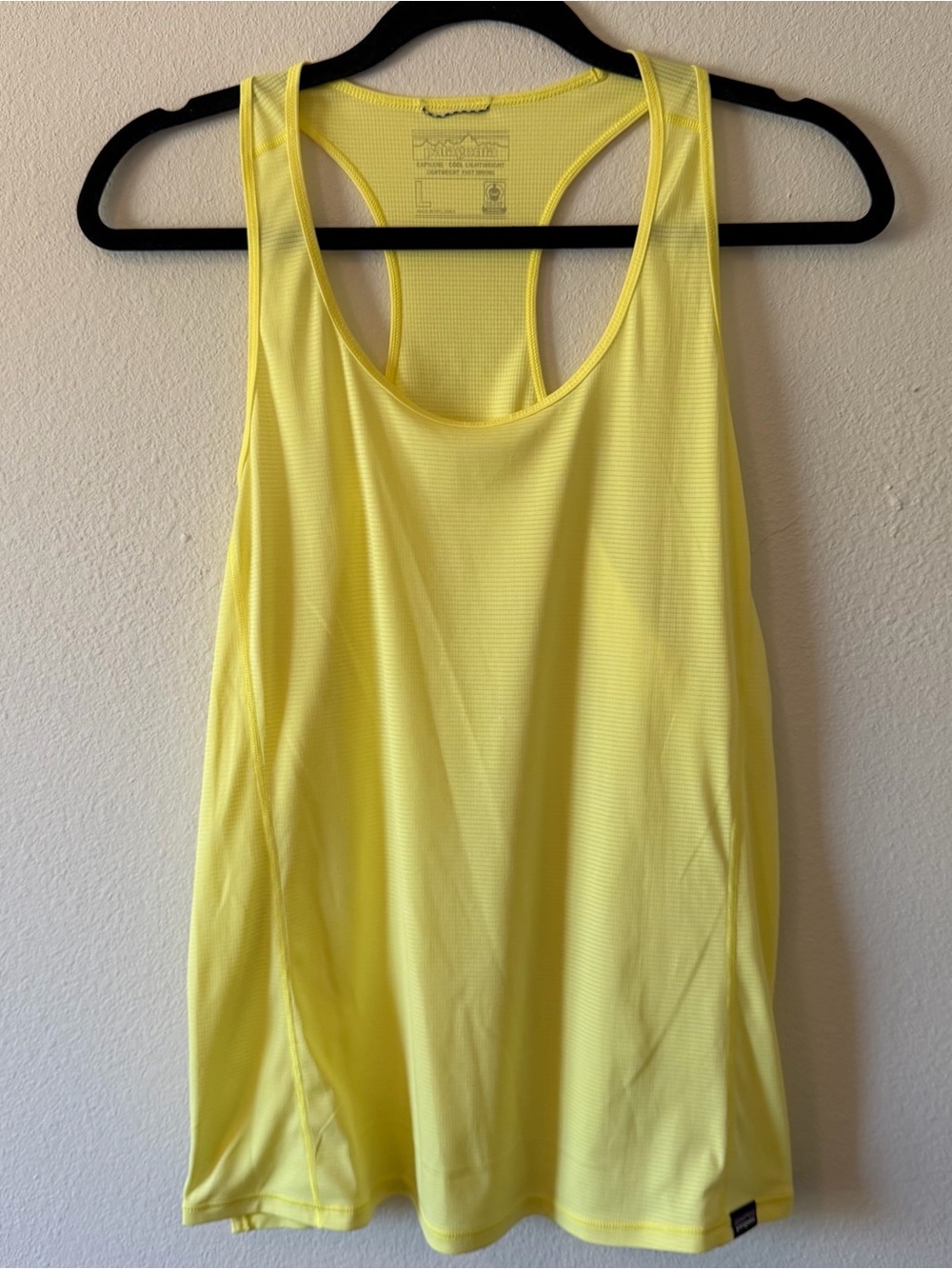 Patagonia Women's Yellow Capilene Cool Lightweight Racerback Tank Top Large